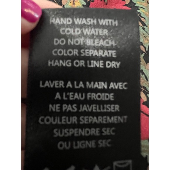 Eri + Ali Anthropologie Floral Tiered Mini Dress/Blouse Red Green Black Small - Picture 6 of 9